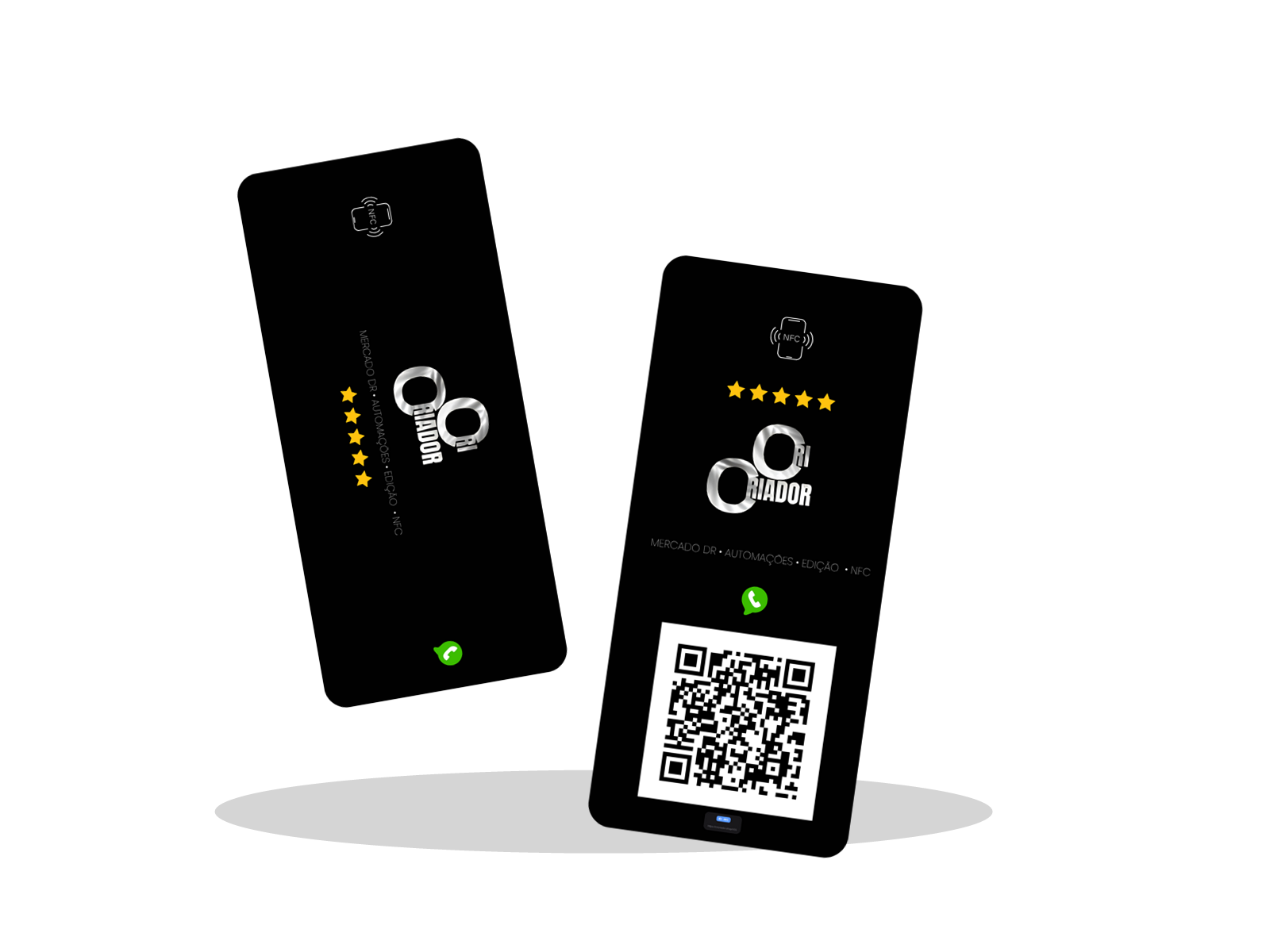 Mockup 3D da placa NFC preta personalizada