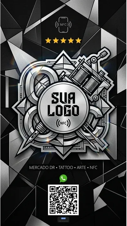 Placa NFC para estúdio de tatuagem